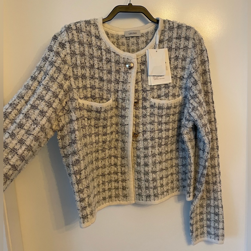 Waffle Knit Tweed Jacket